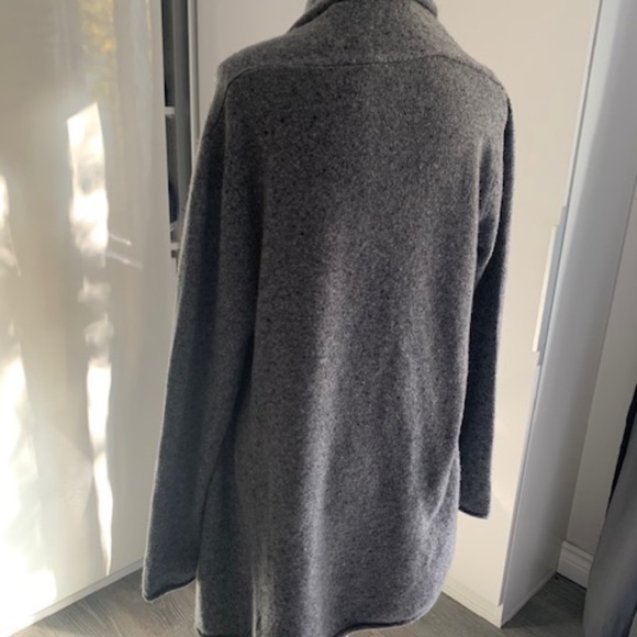 Aritzia Babaton Cardigan open cashmere grey/blue sweater medium - Picture 10 of 14